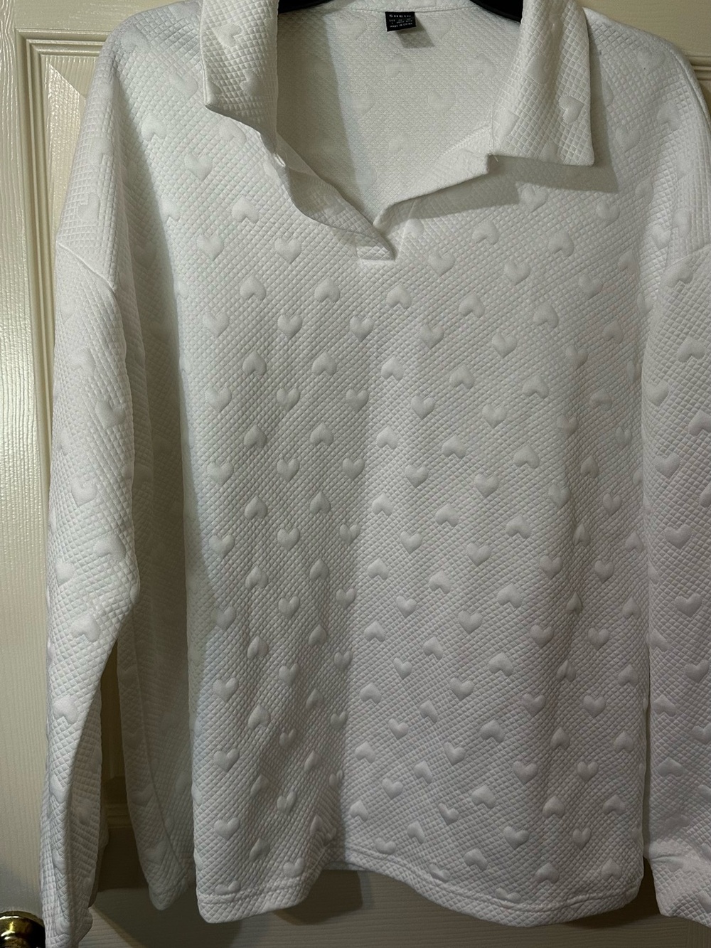Women’s Textured Polo-Style Long Sleeve Shirt